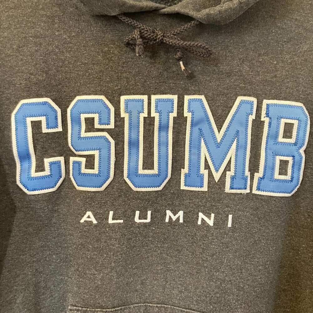 Champion Womens Vintage 90s CSUMB Embroidered Spellout Hoodie Small Gray SP EXC - Picture 3 of 9